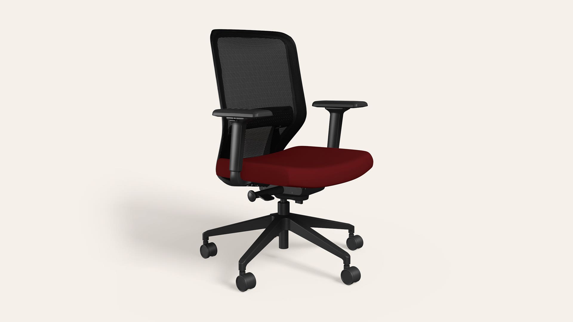 Greta 2.0 Mid Back Fabric Ergonomic Office Chair (Milan Red with Black Body)