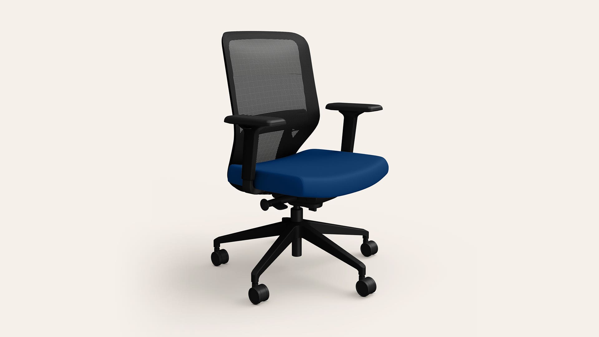 Greta 2.0 Mid Back Fabric Ergonomic Office Chair (Royal Blue with Black Body)