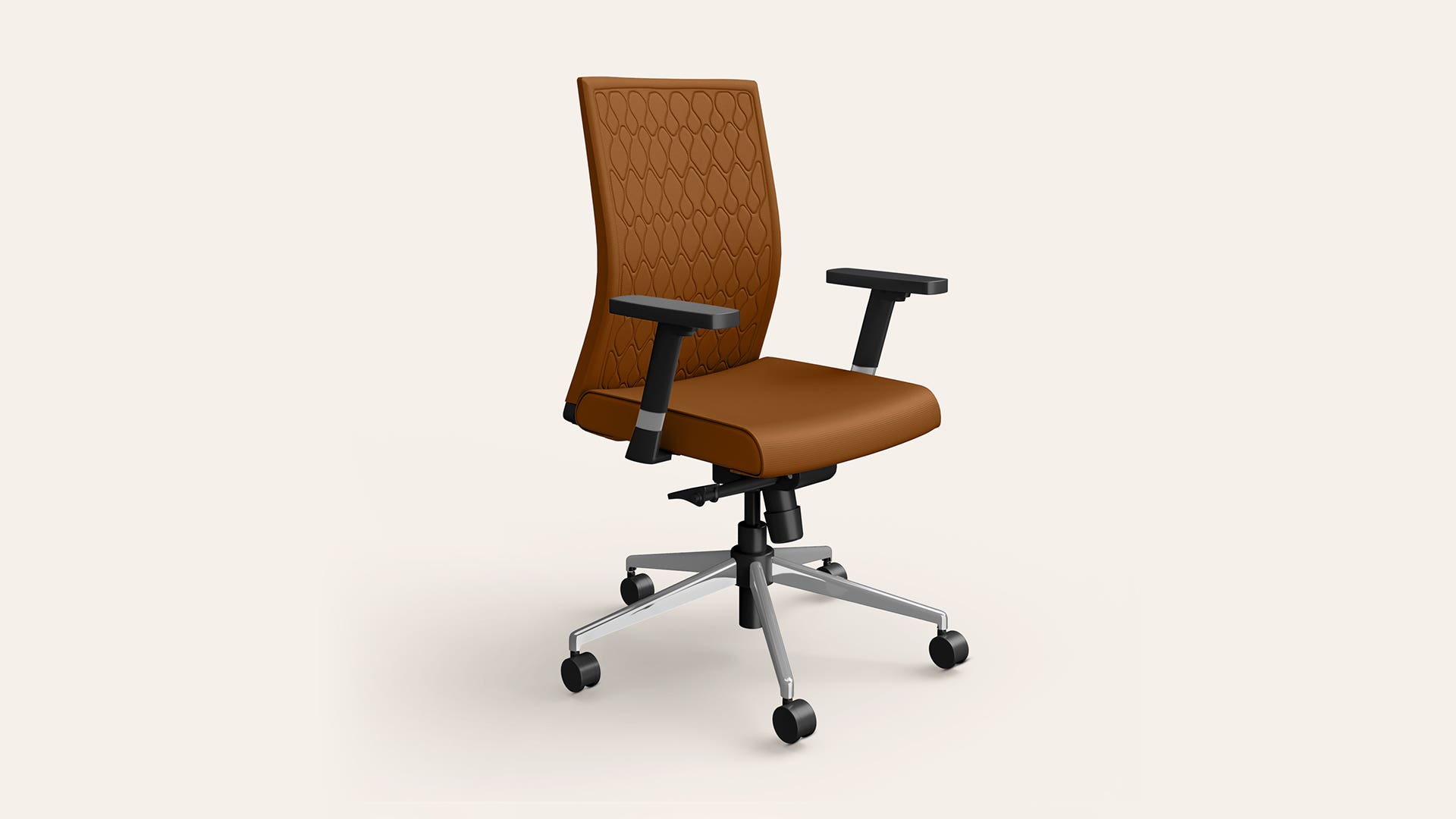 Prime Full Back Knitted Fabric Ergonomic Office Chair (Saddle Brown)