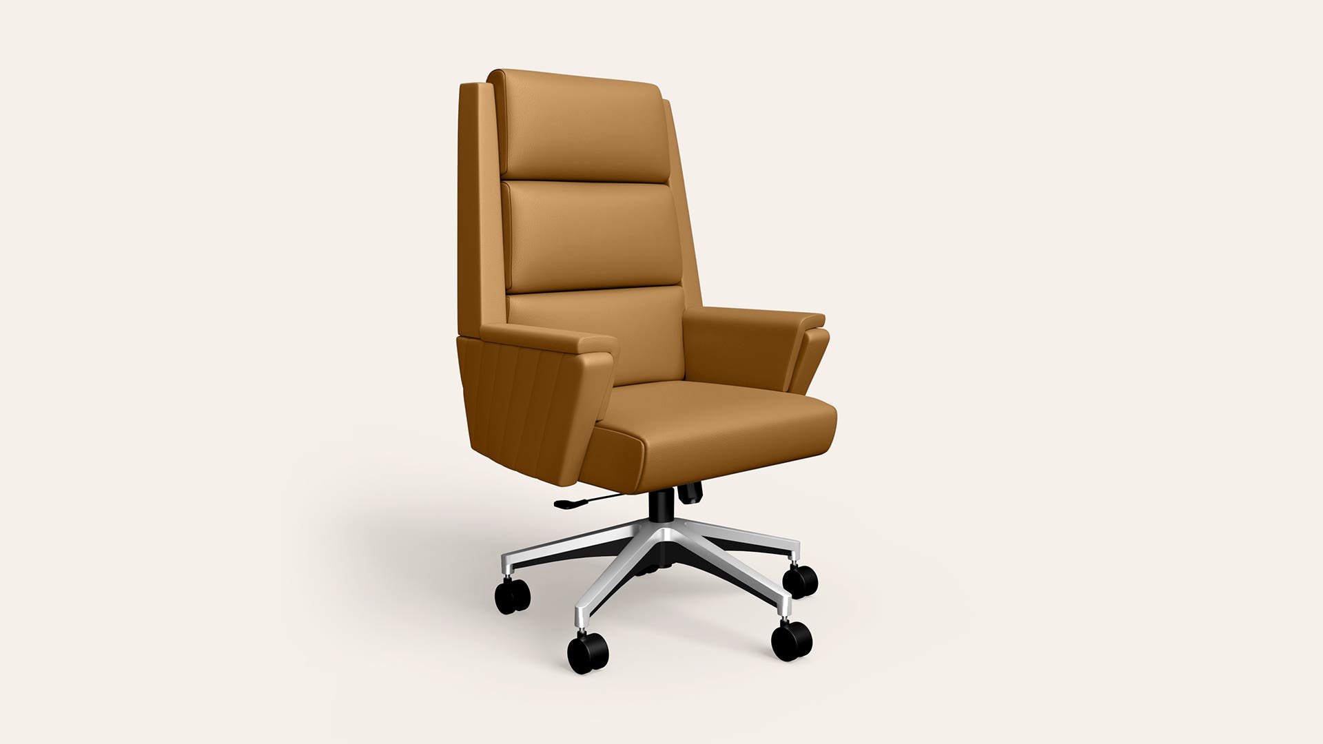 Emerald High Back Leather Ergonomic Office Chair (Tan)