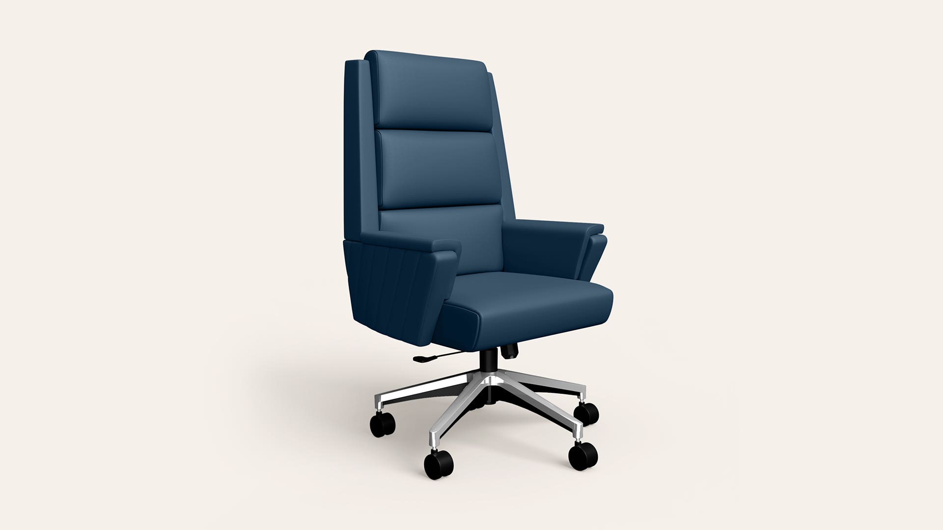 Emerald High Back Leatherette Ergonomic Office Chair (Ruben Blue)