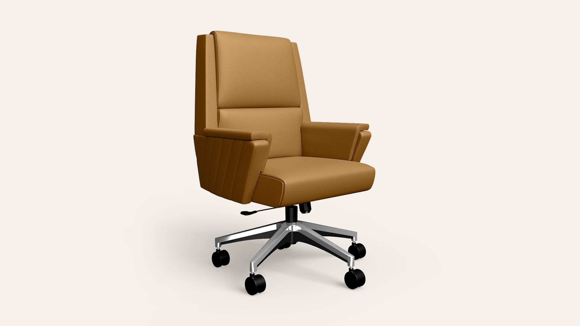 Emerald Mid Back Leather Ergonomic Office Chair (Tan)