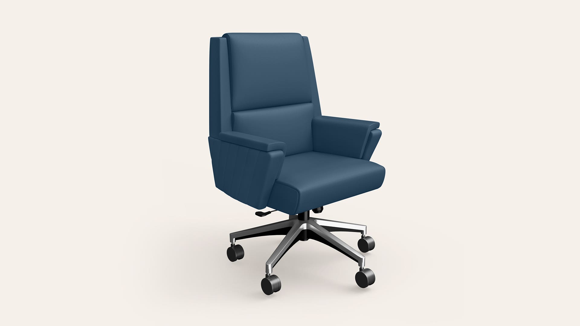 Emerald Mid Back Leatherette Ergonomic Office Chair (Ruben Blue)