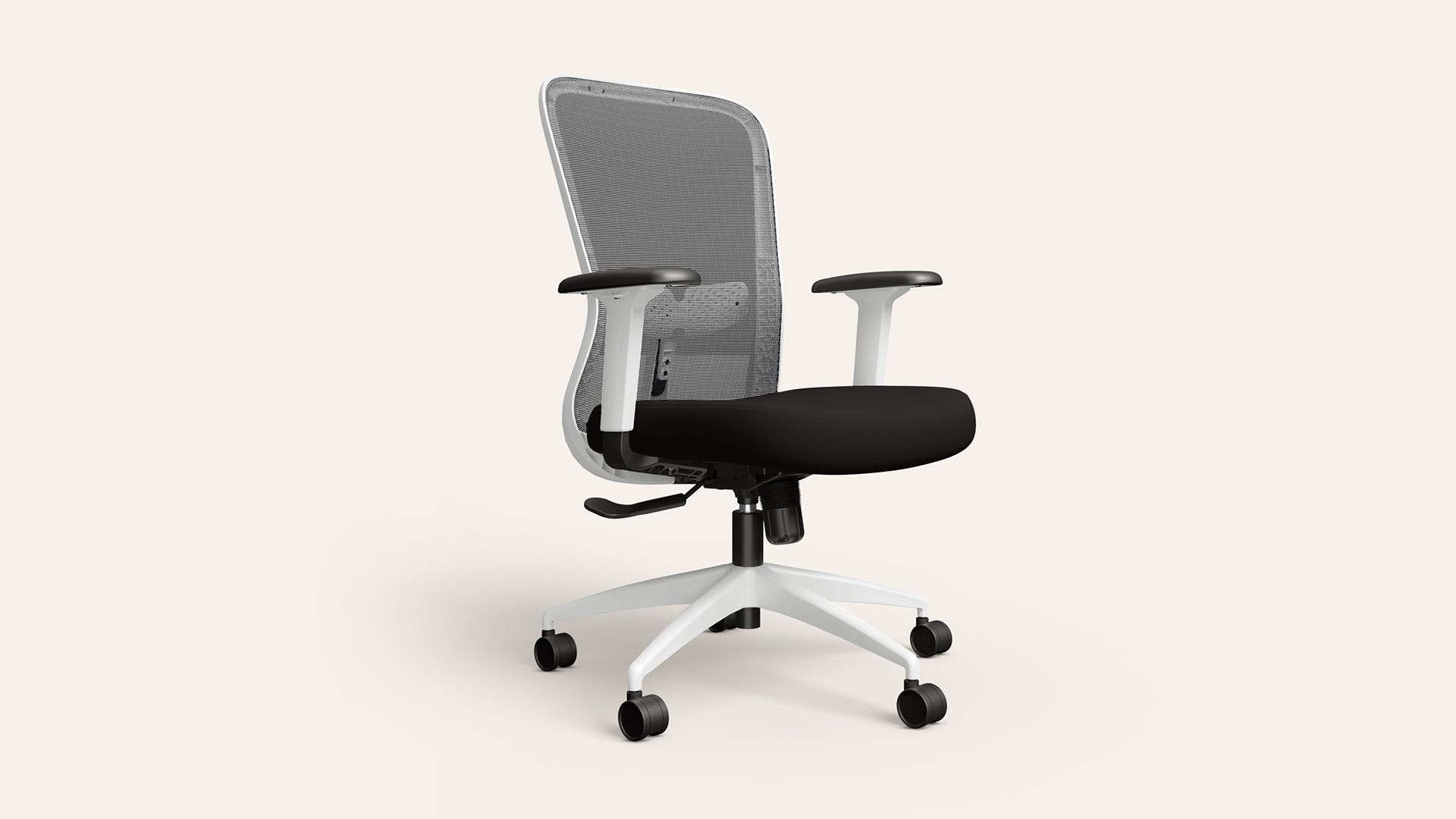 Thrill Mesh Full Back Knitted Fabric Office Chair (Black Ink with White Body)