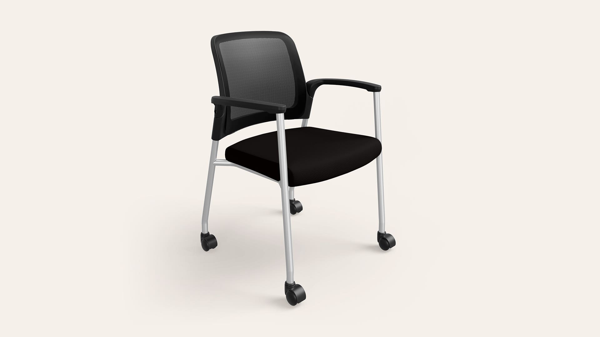 Relax 4 Legs Multipurpose Knitted Fabric Chair with Castors(Black Ink)