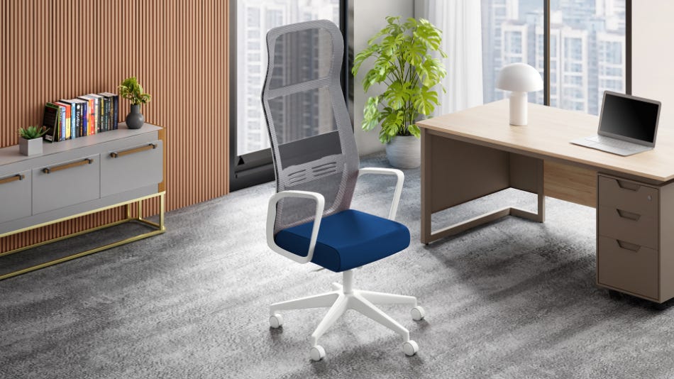 Vurv High Back Knitted Fabric Mesh Ergonomic Office Chair , DIY Installation