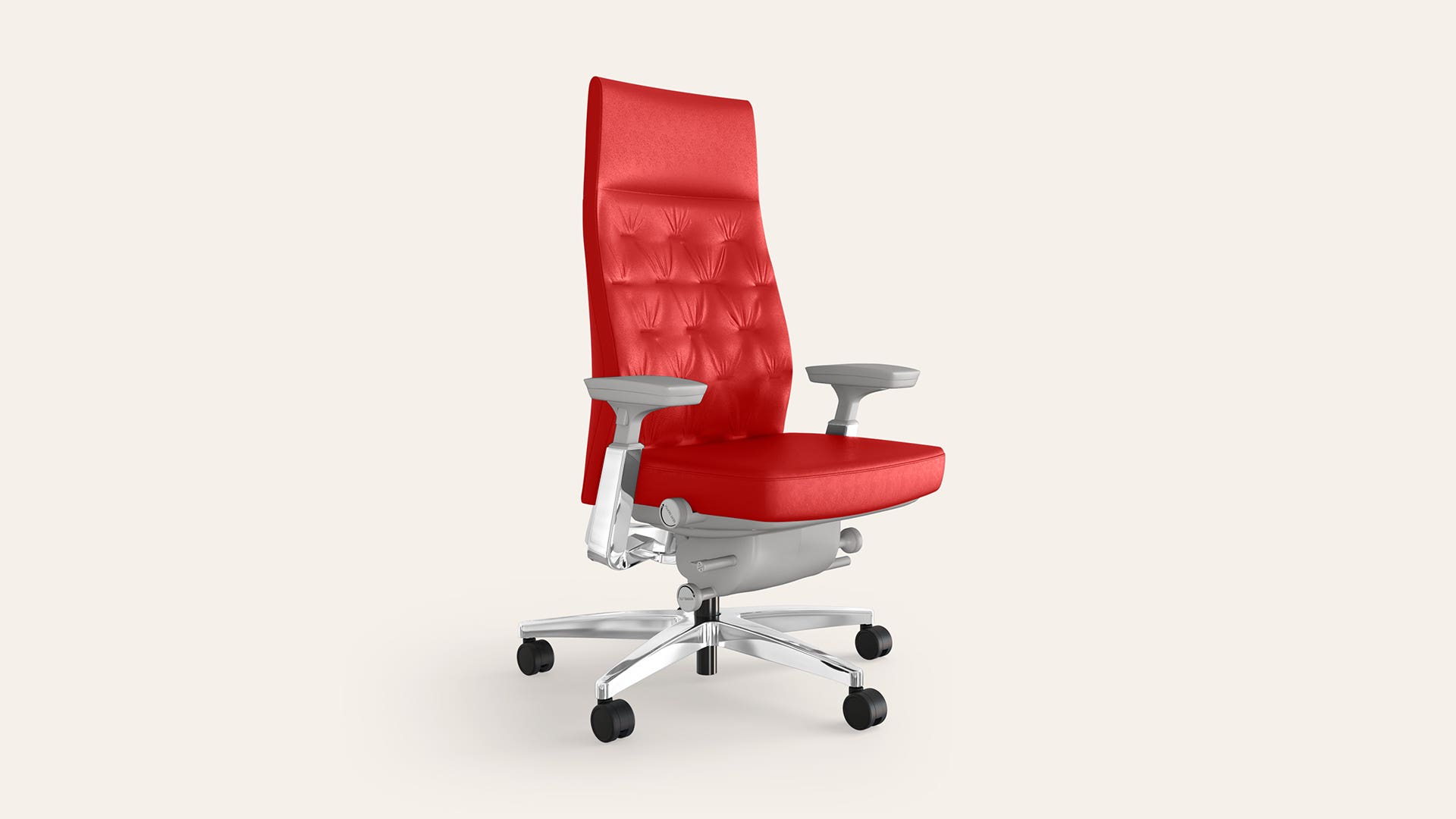 Posture Perfect 2 High Back Premium Leather Executive Ergonomic Chair (Rosso Red)