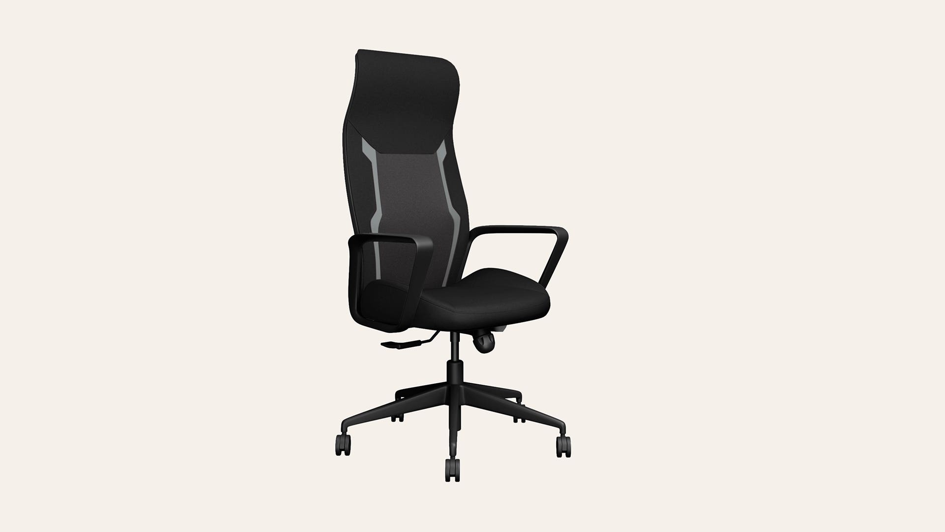 Tecno High Back Fabric Ergonomic Gaming Chair (Black)
