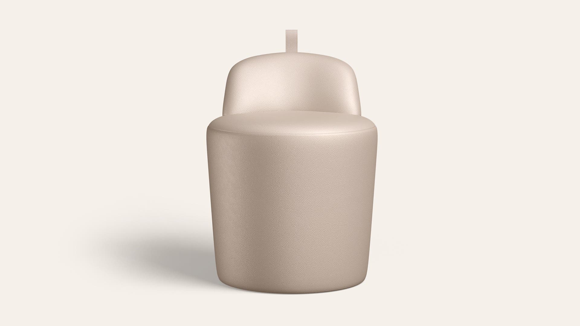 Raffin Synthetic Leather Pouf