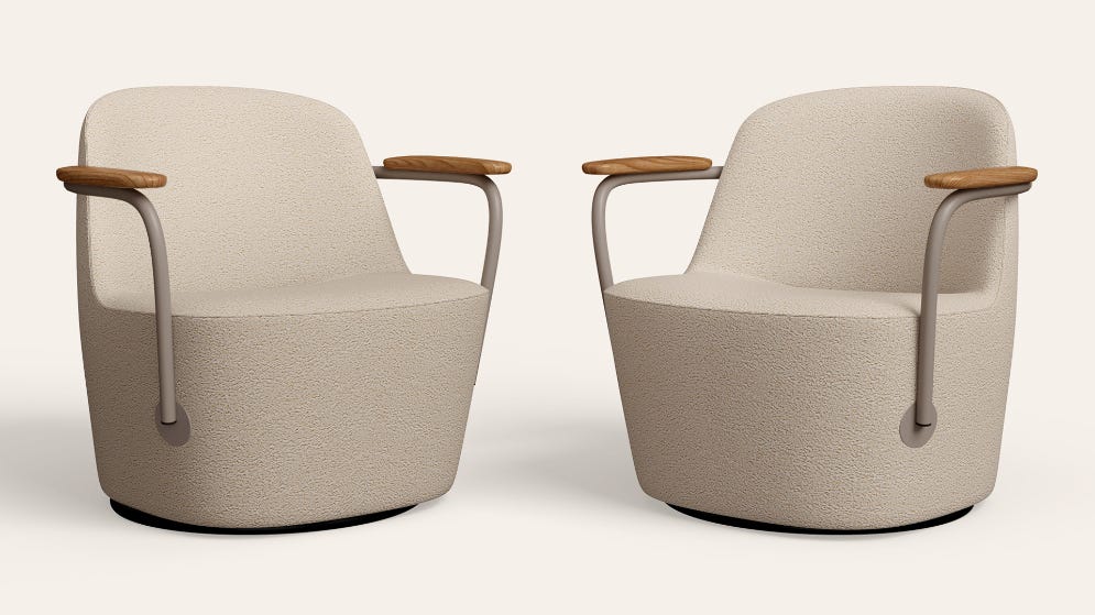 Zonitt Fabric Fully Upholstered Swivel Lounge Chair