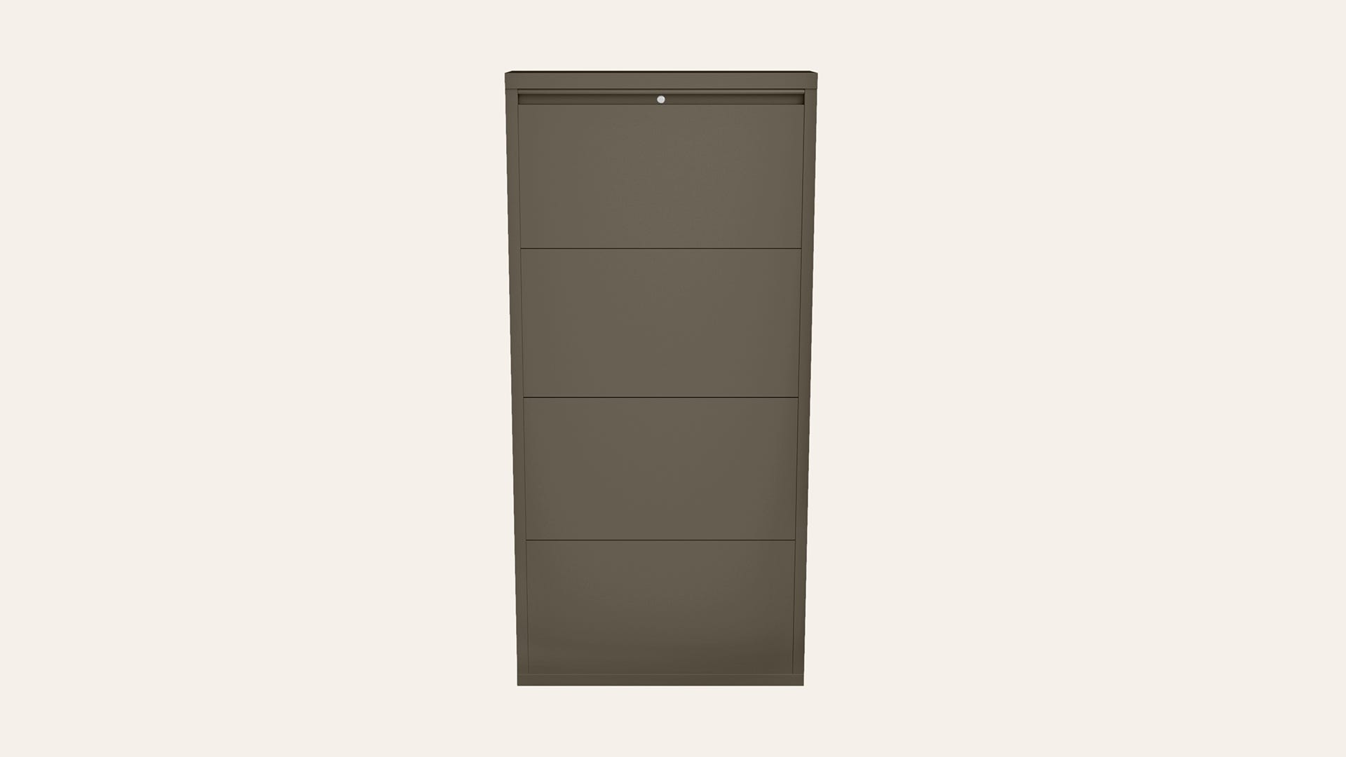 Step‑In 12‑Pair Lockable Steel Shoe Cabinet (Sepia Brown)