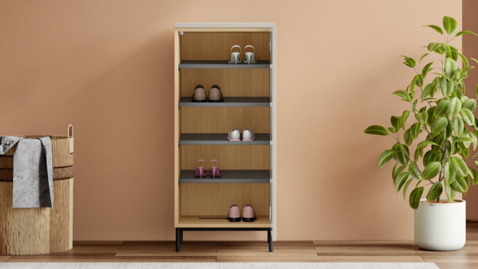 Cinq 10-Pairs Engineered Wood Shoe Rack