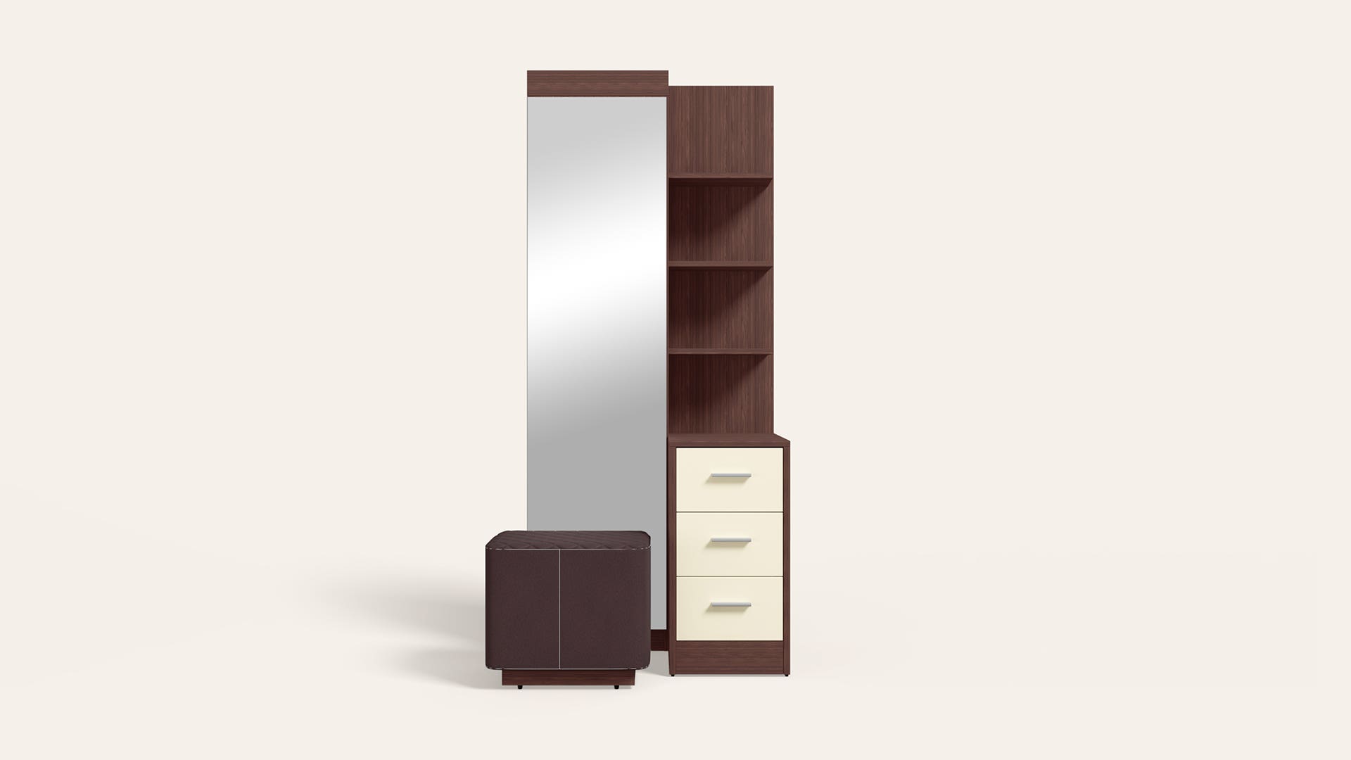 Aero Prelaminated Particle Board Dressing Table with Stool