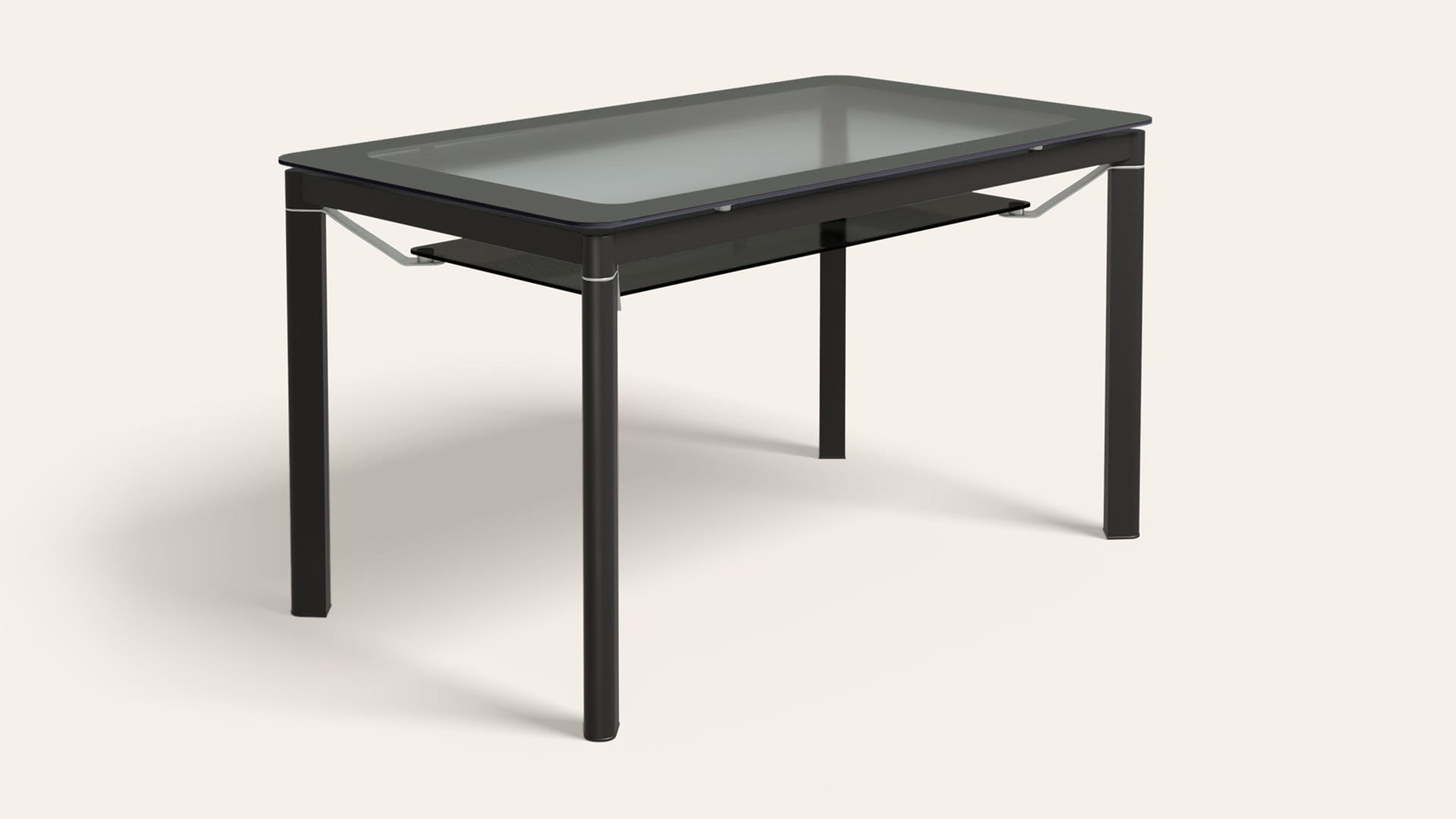 Brawn 6-Seater Tempered Glass Rectangular Dining Table