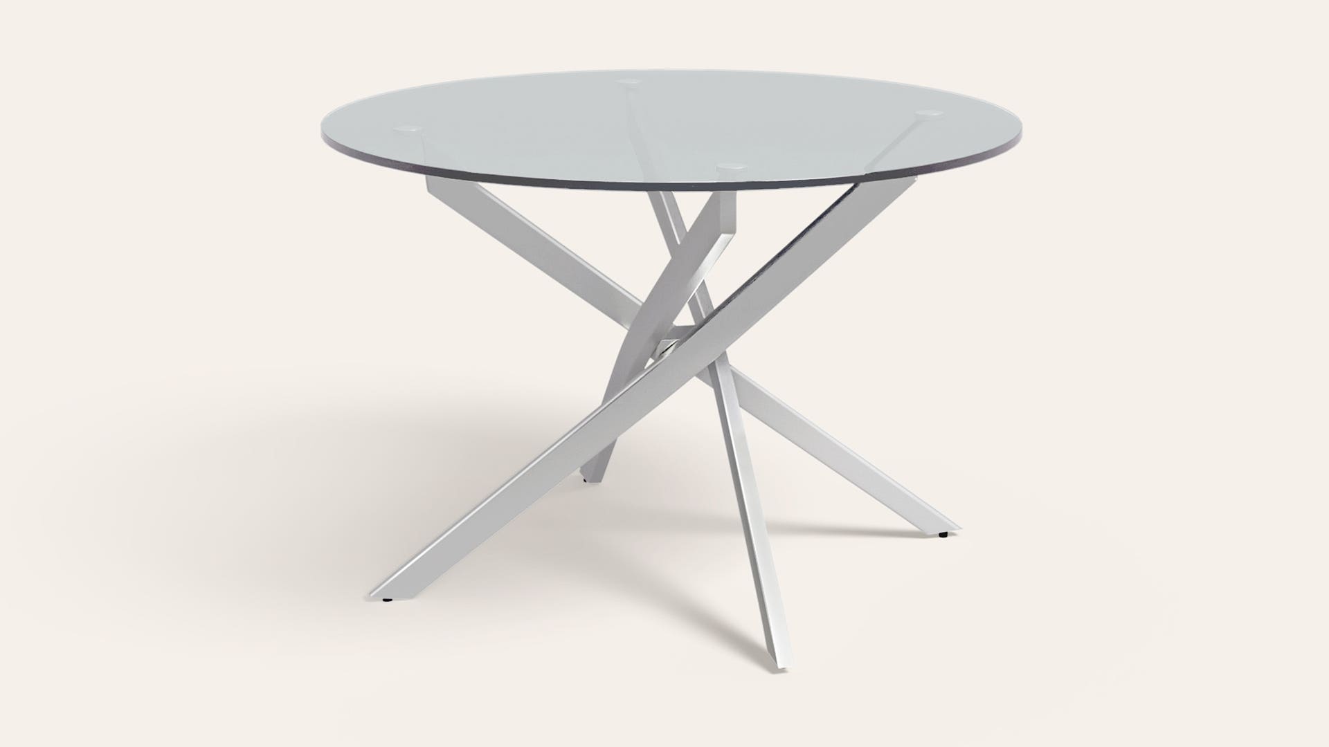 Astral 4-Seater Tempered Glass Circular Dining Table