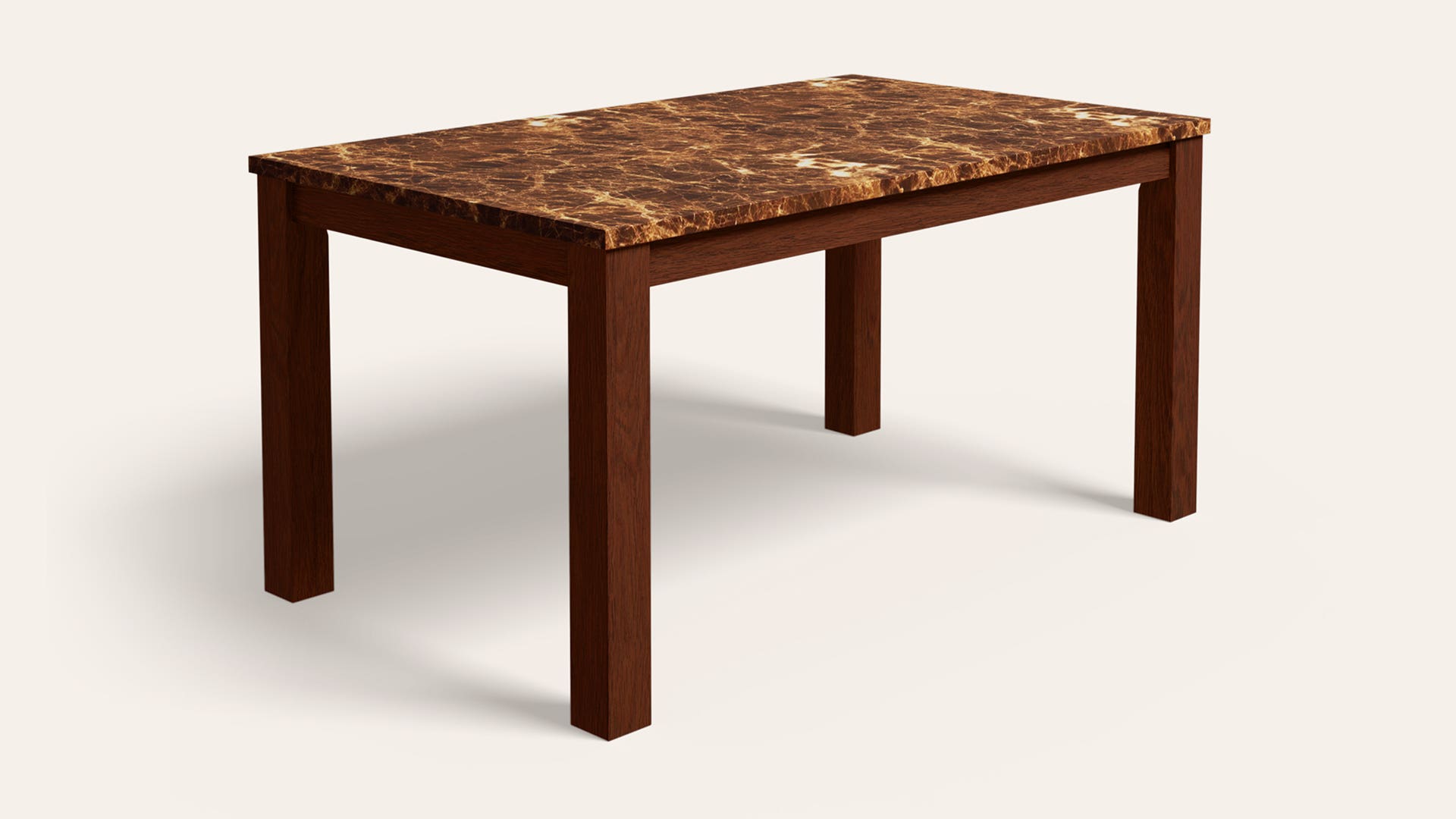 Amber 6-Seater Engineered Wood Rectangular Dining Table