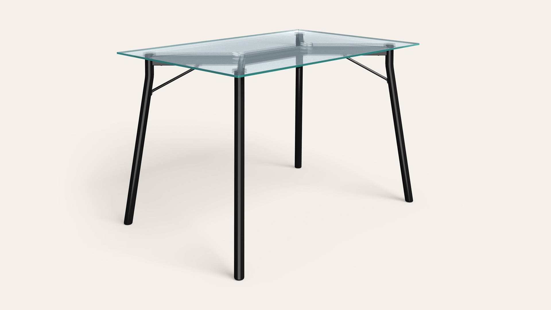 Silica 4 Seater Toughened Glass Rectangular Dining Table