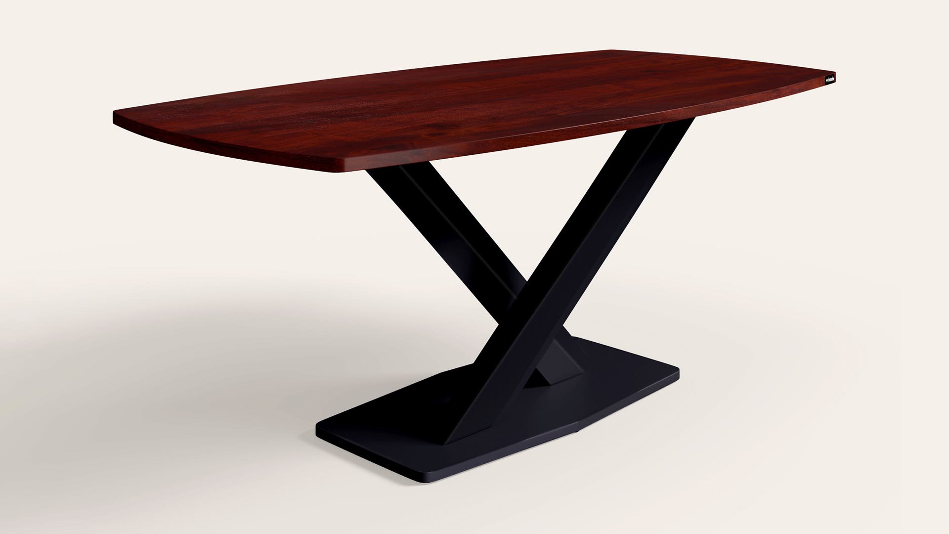 Plenteous 6 Seater Rectangular Dining Table – Sheesham Wood Top with Metal Base