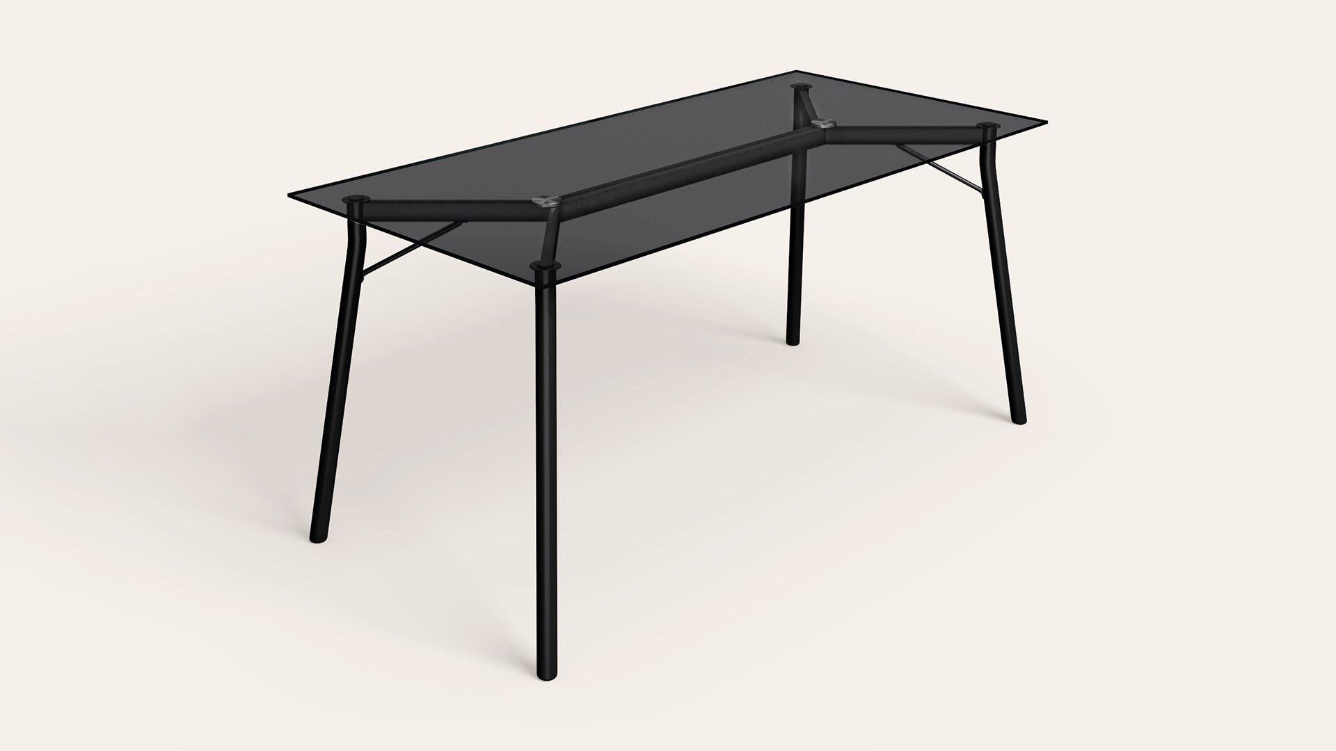Silica 6 Seater Tinted Toughened Glass Rectangular Dining Table