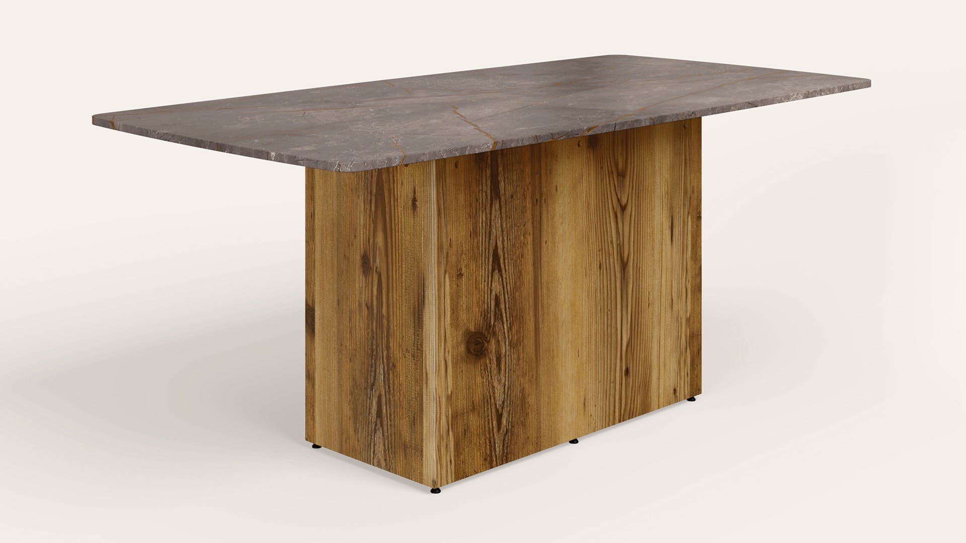 Pedestal 6-Seater Engineered Wood Rectangular Dining Table
