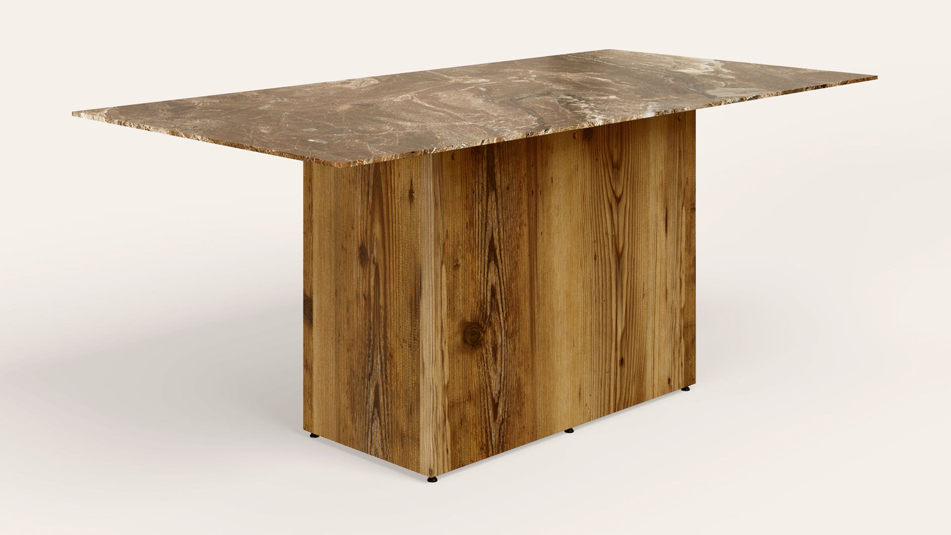 Pedestal 6-Seater Digital Printed Toughened Glass Top Dining Table