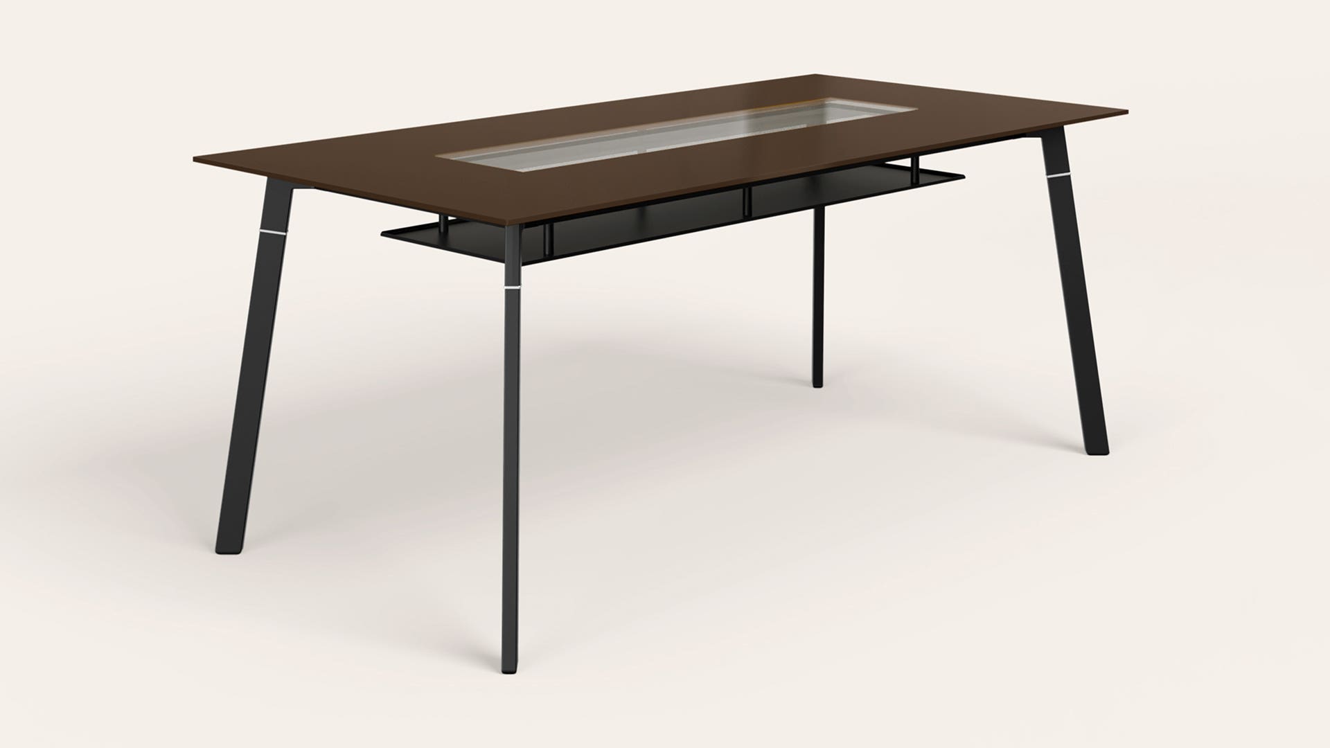 Bezel 6-Seater Painted Glass Top Rectangular Dining Table