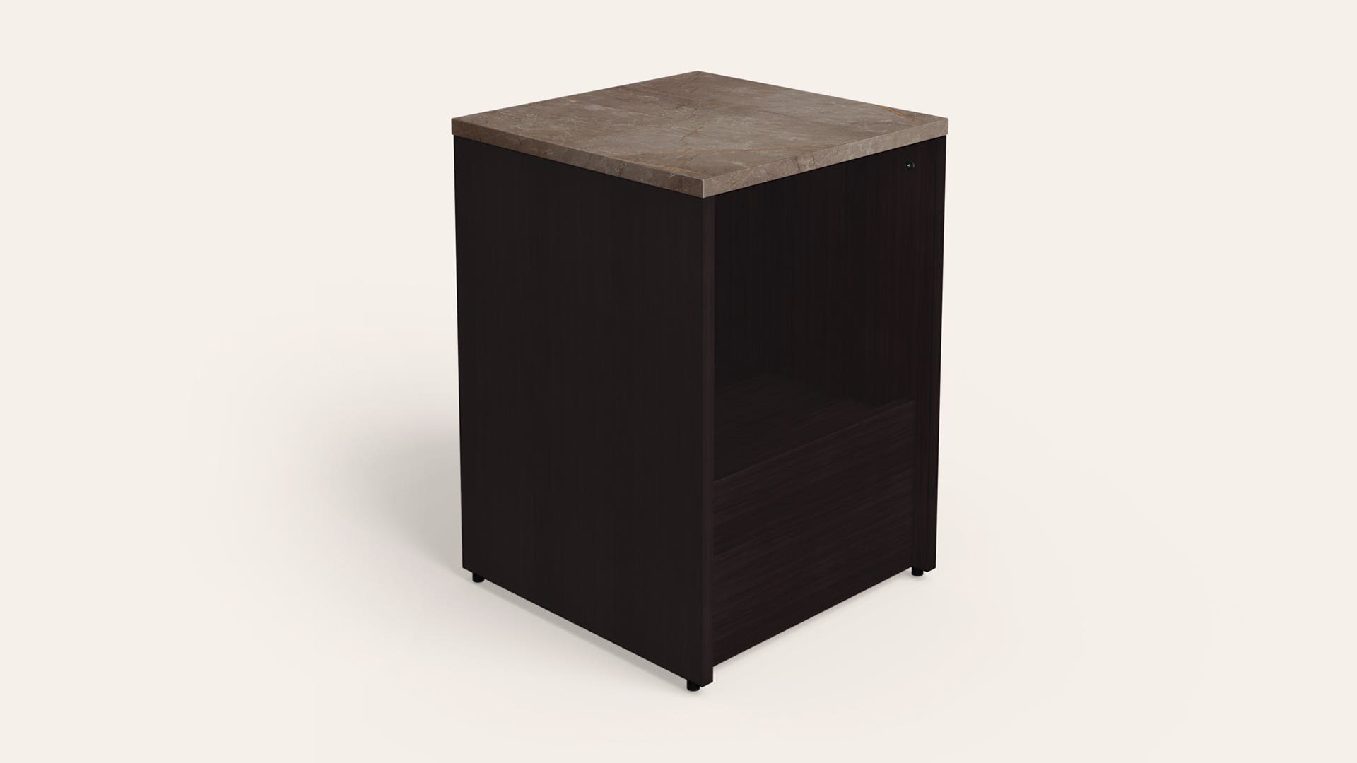 Milee Enginnered Wood Corner Table with Cable Management