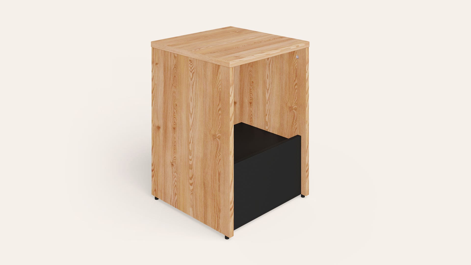 Jaxon Corner Table – Compact Storage Unit with Cable Organizer