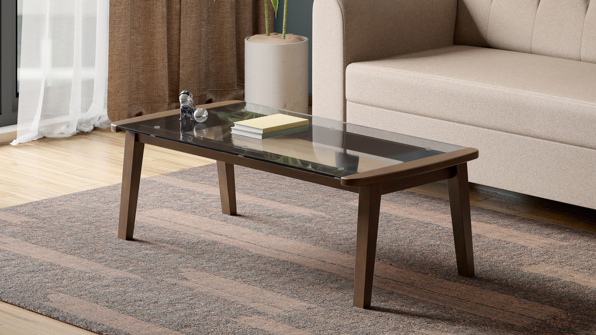 Herb Tempered Glass Coffee Table
