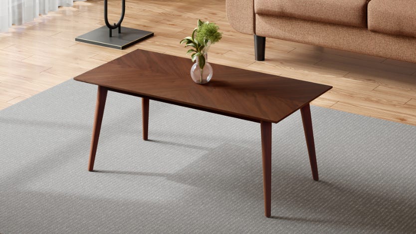 Mocha Engineered Wood Rectangular Coffee Table