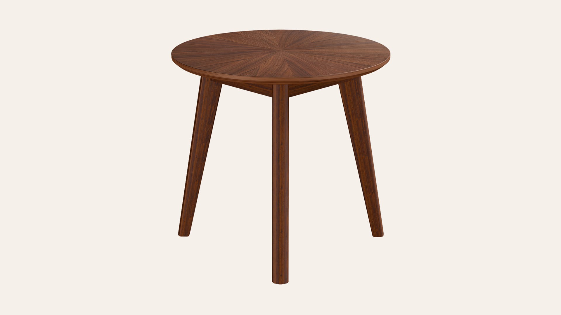 Mocha Engineered Wood Round Corner Table