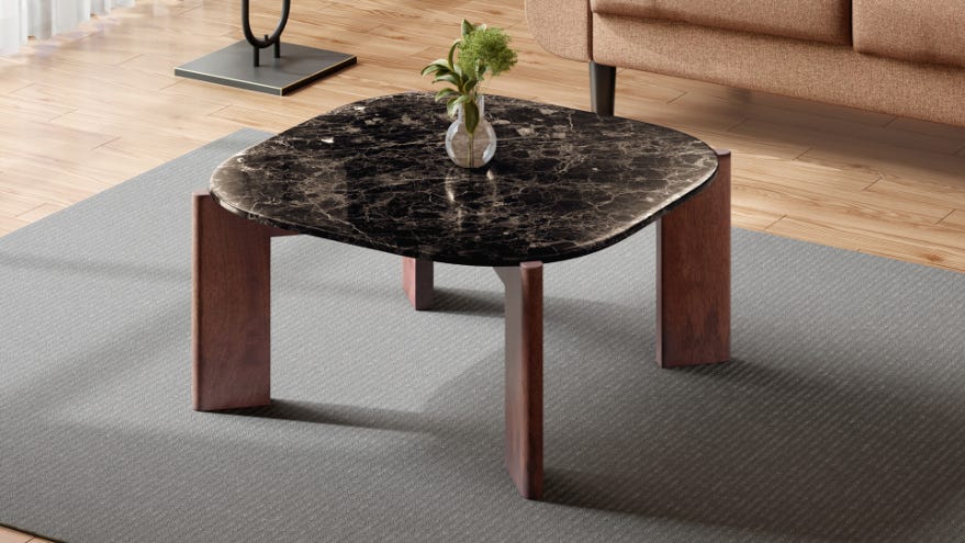 Orrin Dark Emperador Marble Square Coffee Table