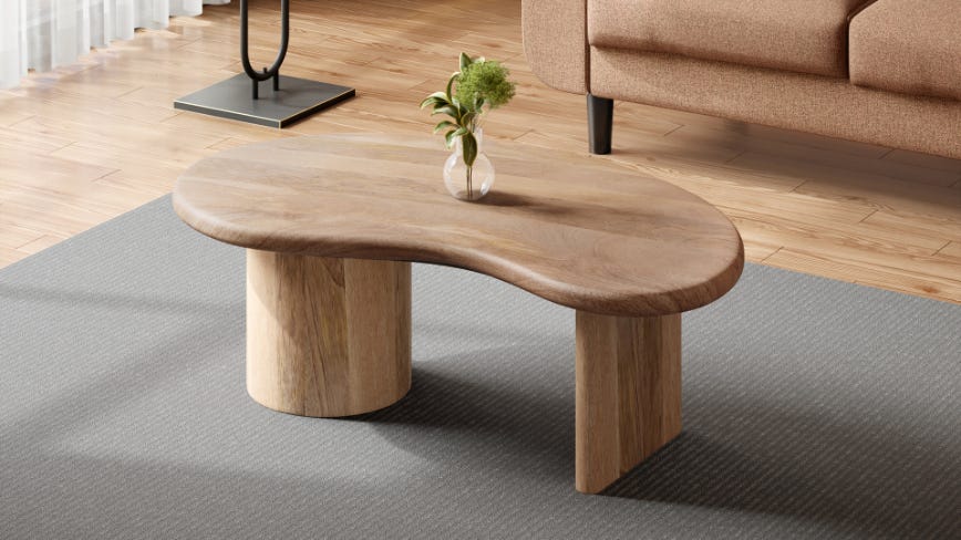 Nami Solidwood Asymmetrical Coffee Table