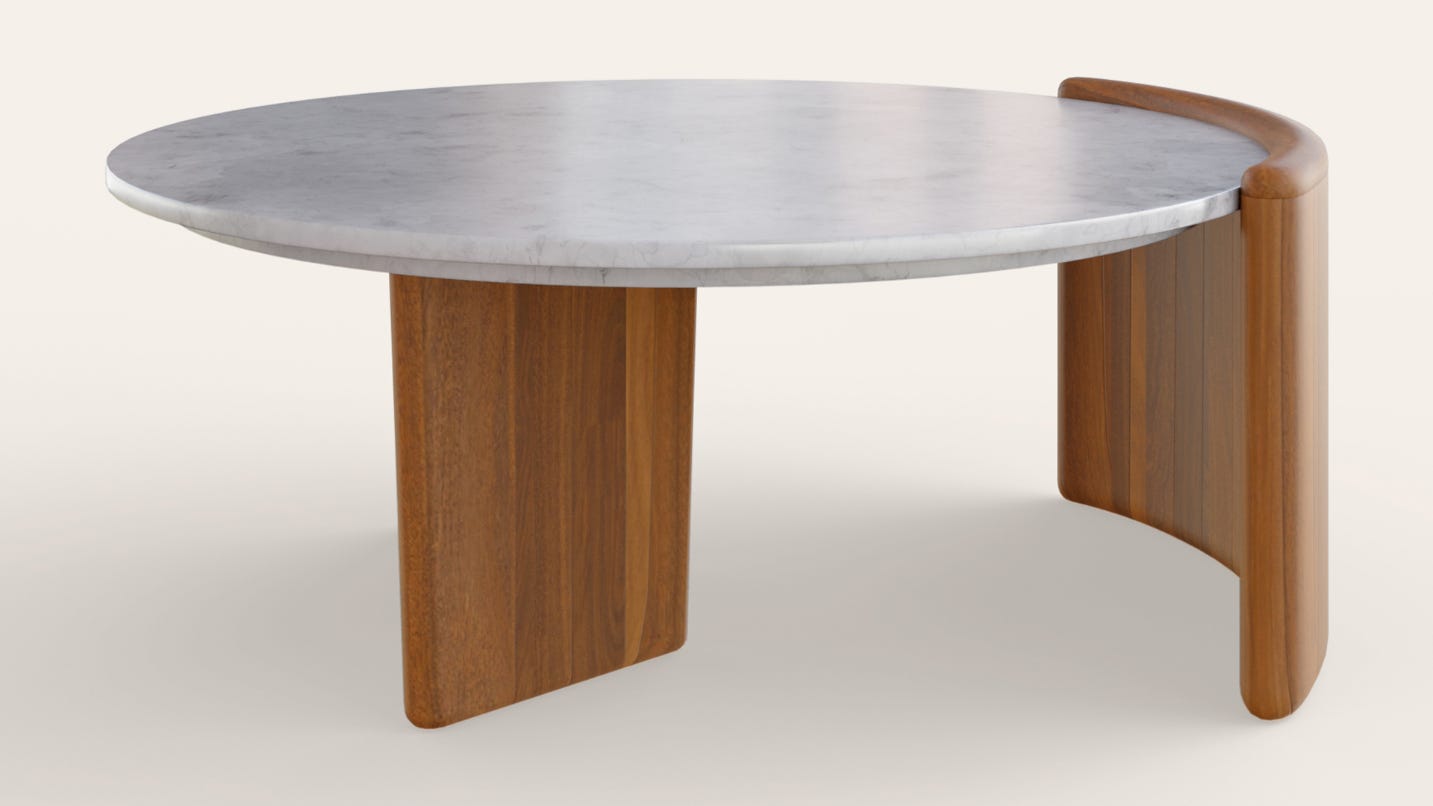 Lumi Natural Marble Round Coffee Table