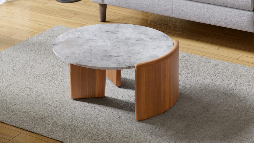 Lumi Natural Marble Round Coffee Table