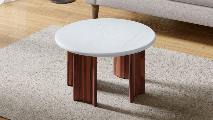 Aira Small Natural Marble Round Coffee Table