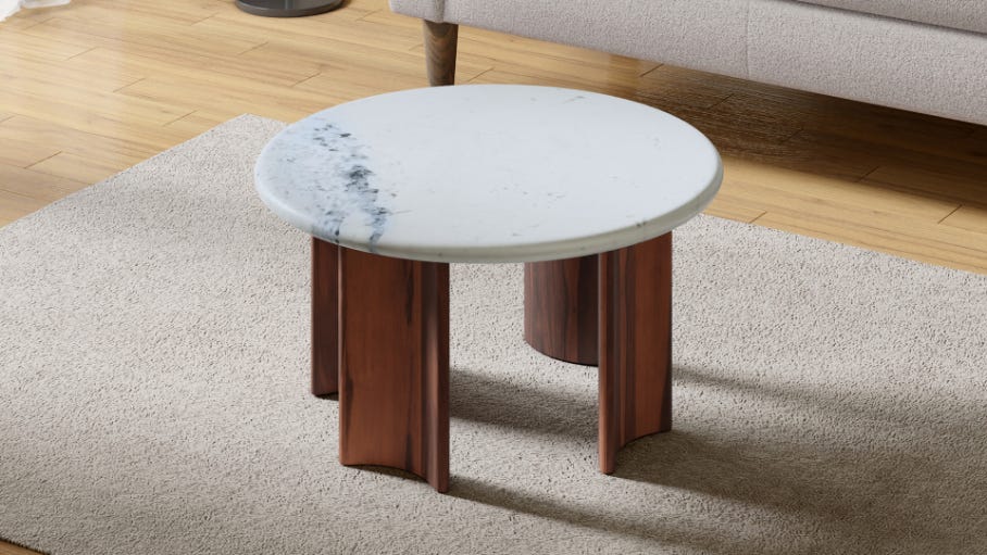 Aira Large Natural Marble Round Coffee Table