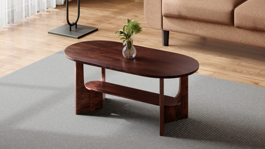 Ruvo Solidwood Oval Coffee Table