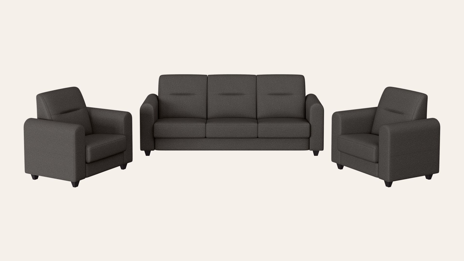 Aspire 5-Seater Fabric Sofa Set (3 Seater + 1 Seater + 1 Seater)