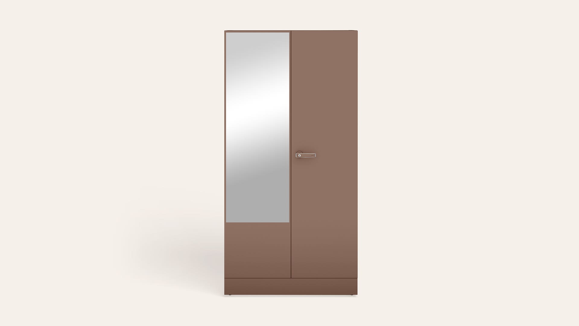 Auraline® Men Basic 2-Door Steel Almirah/Wardrobe with Mirror (Chocolate Mousse)
