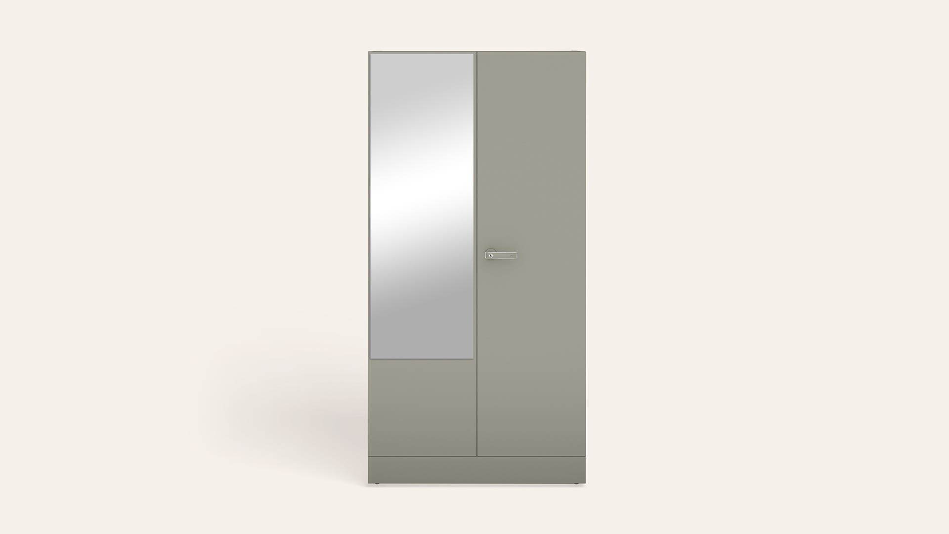 Auraline® Men Basic 2-Door Steel Almirah/Wardrobe with Mirror (London Fog)