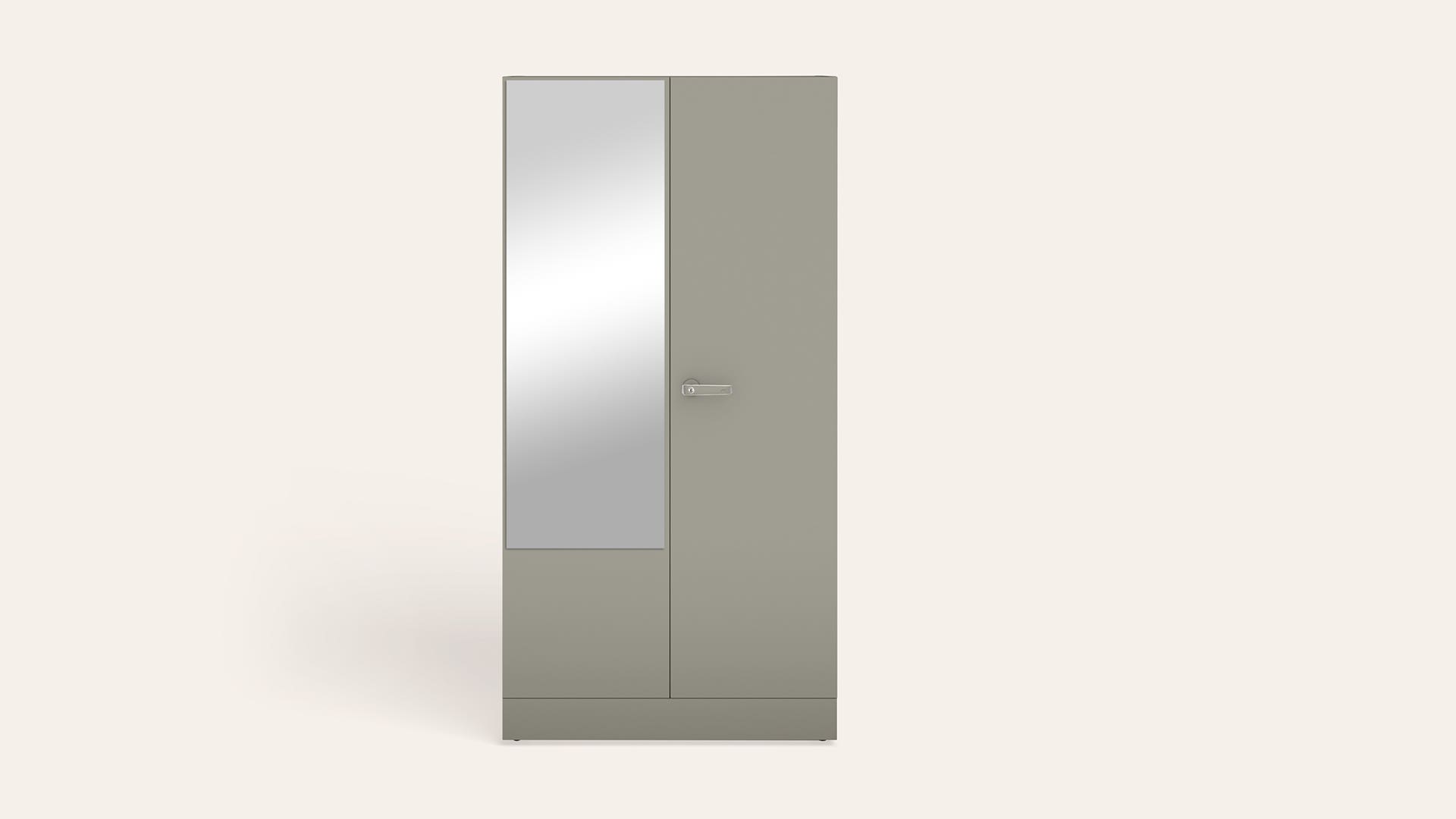 Auraline® Men Premium 2-Door Steel Almirah/Wardrobe with Mirror (London Fog)
