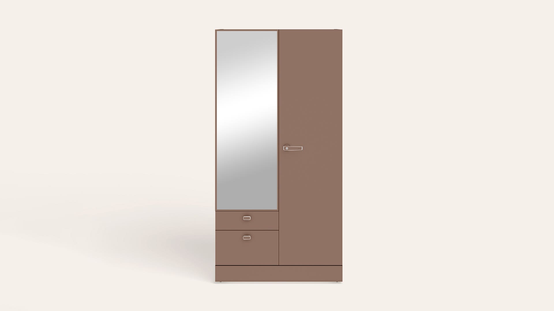 Auraline® Women Premium 2-Door Steel Almirah/Wardrobe with Mirror (Chocolate Mousse)