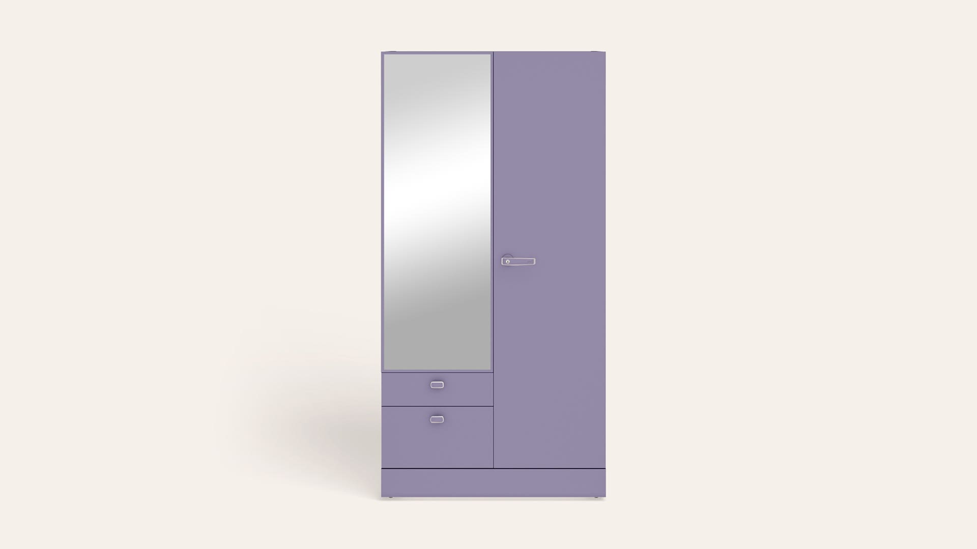 Auraline® Women Premium 2-Door Steel Almirah/Wardrobe with Mirror (Lavender Gray)