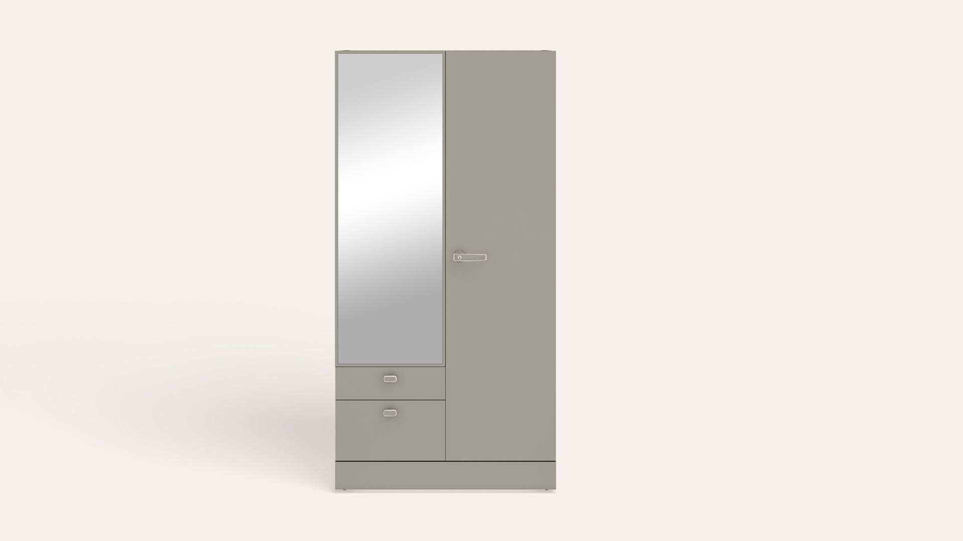 Auraline® Women Premium 2-Door Steel Almirah/Wardrobe with Mirror (London Fog)