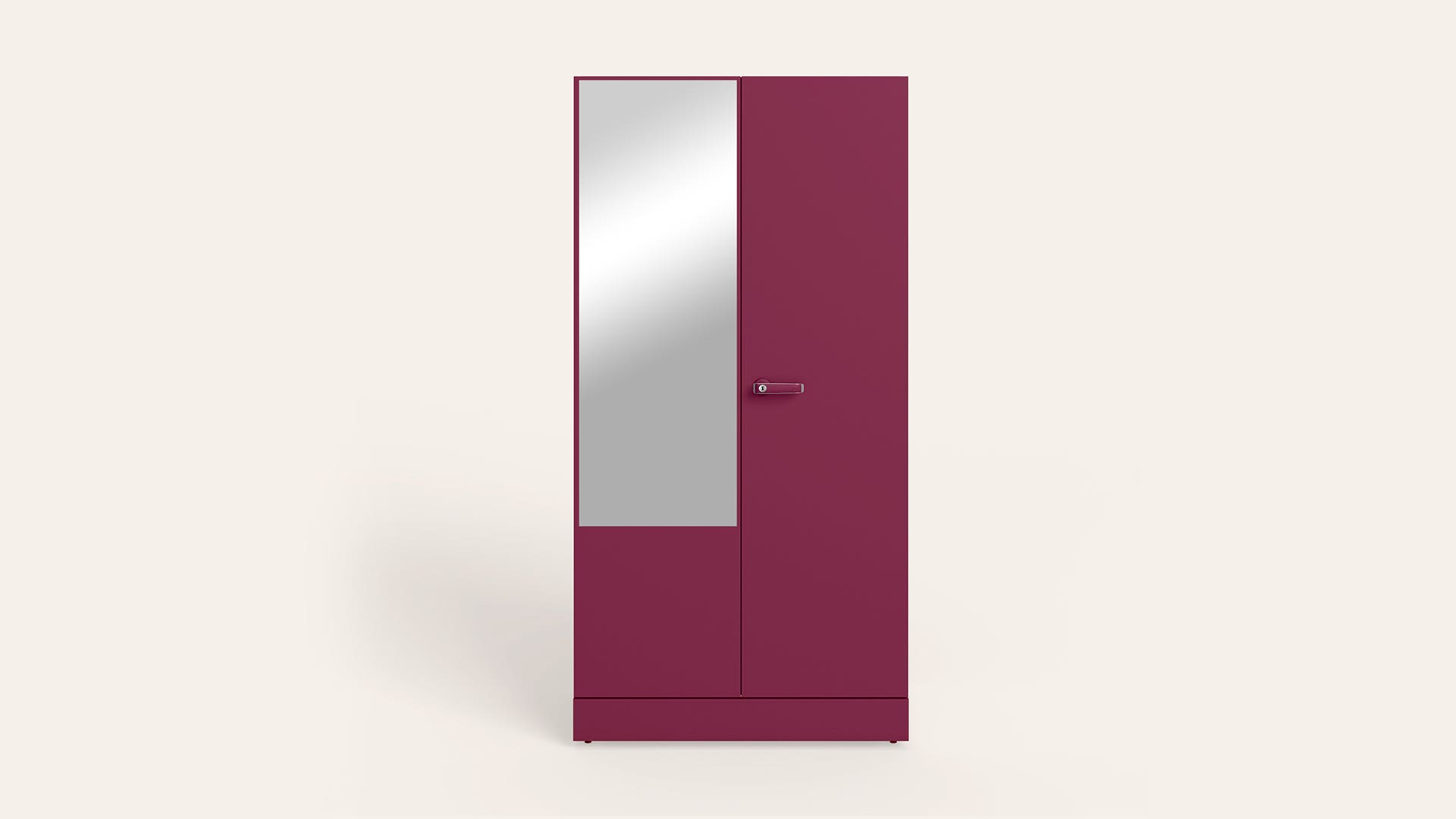 Auraline® Men Premium 2-Door Steel Almirah/Wardrobe with Mirror (Textured Berry)