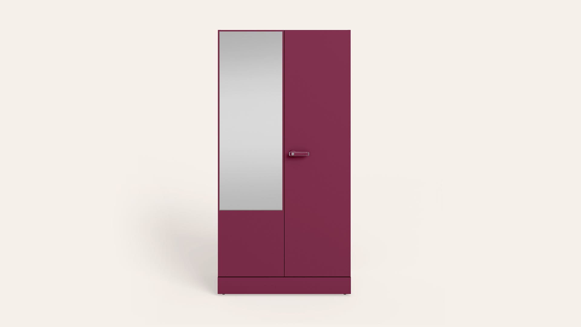 Auraline® Women Basic 2-Door Steel Almirah/Wardrobe with Mirror (Textured Berry)