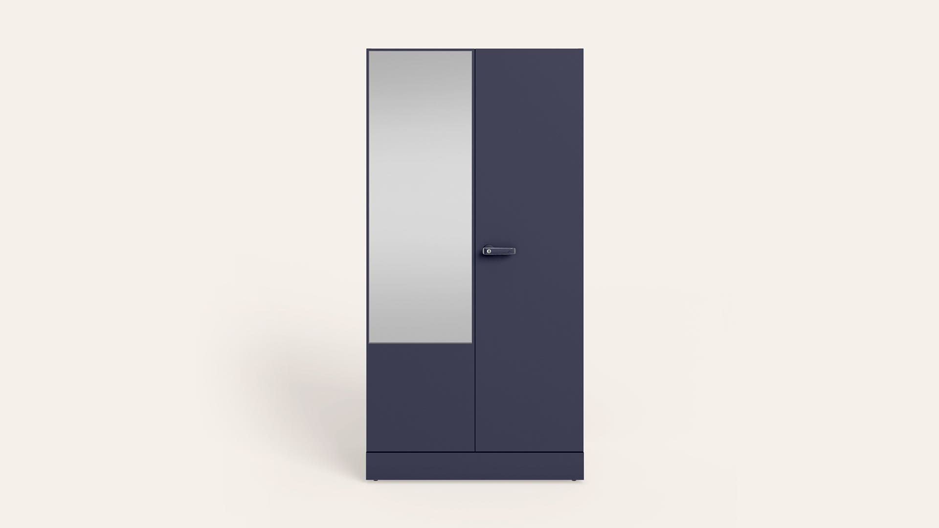 Auraline® Women Basic 2-Door Steel Almirah/Wardrobe with Mirror (Textured Navy Blue)
