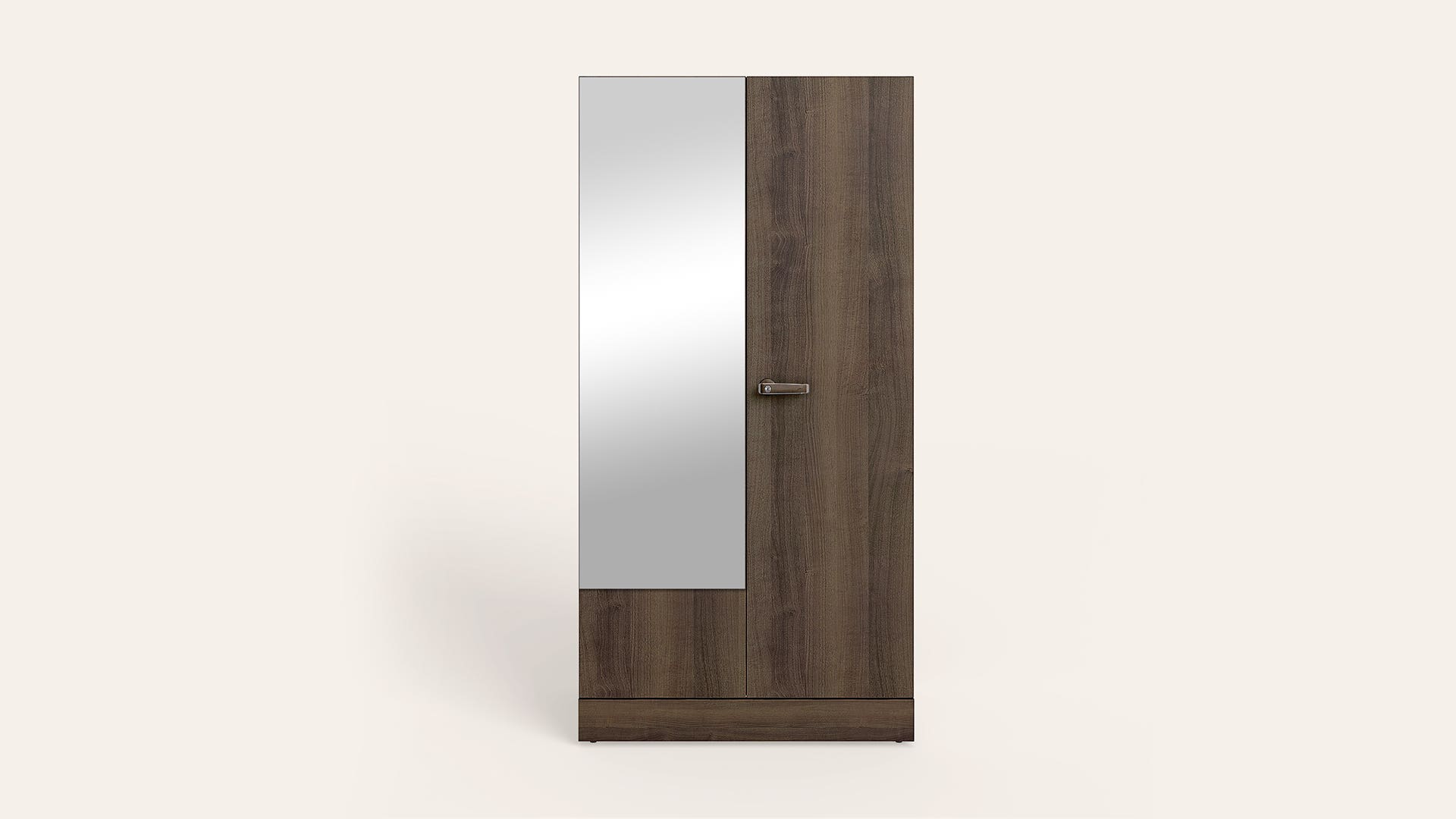 Auraline® Men Basic 2-Door Steel Almirah/Wardrobe with Mirror (Walnut)