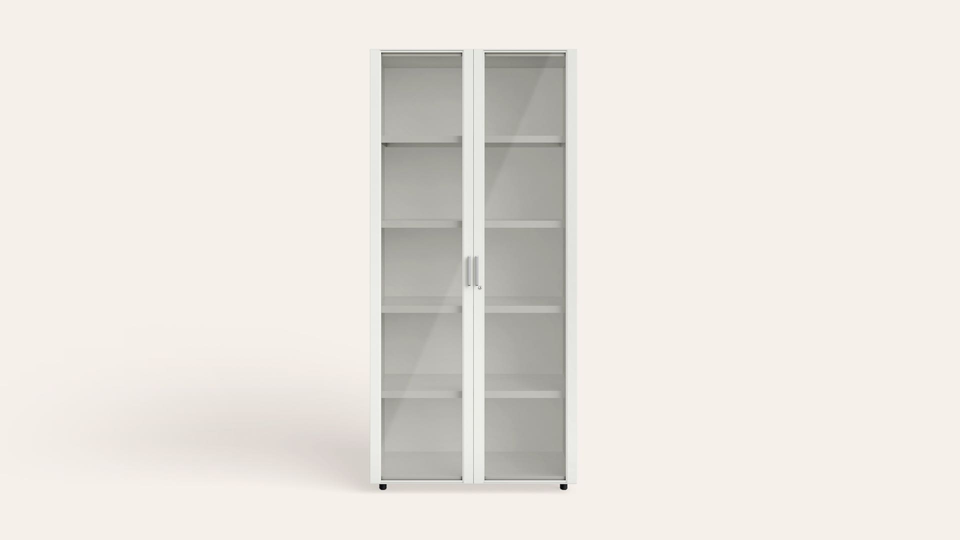 Bay Display Storage with Glass Door - 900 X 1950 (Sugar White)